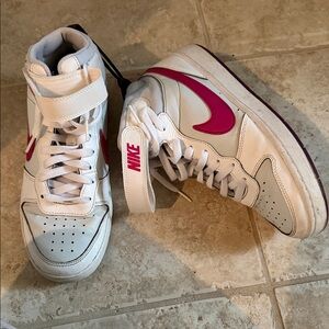 Nike Court Borough Mid 2 GS Pure Platinum Vivid Pink CD7782-009 7Y